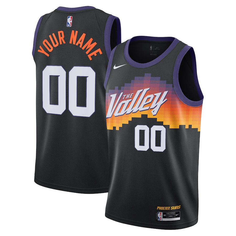 Men Phoenix Suns Nike Black City Edition Swingman Custom NBA Jersey->->Custom Jersey